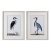 Blue Heron / White Washed Frame