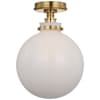 Antique-Burnished Brass / White Glass