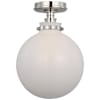 Polished Nickel / White Glass