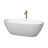 Matte White / Shiny White Trim / Brushed Gold Faucet