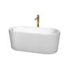 White / Polished Chrome Trim / Brushed Gold Faucet