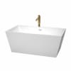 White / Shiny White Trim / Brushed Gold Faucet