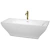 White / Shiny White Trim / Brushed Gold Faucet