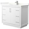 White / Giotto Quartz Top / Brushed Nickel Hardware