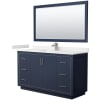 Dark Blue / White Quartz Top / Brushed Nickel Hardware