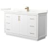 White / Giotto Quartz Top / Satin Bronze Hardware