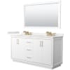 White / White Quartz Top / Satin Bronze Hardware