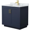 Dark Blue / White Carrara Marble Top / Brushed Gold Hardware