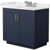 Dark Blue / White Quartz Top / Brushed Nickel Hardware