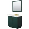 Green / Giotto Quartz Top / Brushed Gold Hardware