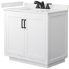 White / White Quartz Top / Matte Black Hardware