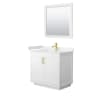 White / Carrara Cultured Marble Top / Brushed Gold Hardware