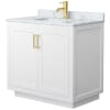 White / White Carrara Marble Top / Brushed Gold Hardware