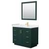Green / Carrara Cultured Marble Top / Brushed Gold Hardware