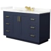 Dark Blue / Giotto Quartz Top / Brushed Gold Hardware