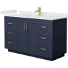 Dark Blue / White Quartz Top / Brushed Gold Hardware