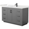 Dark Gray / White Quartz Top / Matte Black Hardware