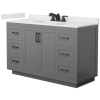 Dark Gray / White Quartz Top / Matte Black Hardware