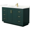 Green / Giotto Quartz Top / Brushed Gold Hardware