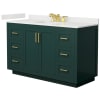 Green / White Quartz Top / Brushed Gold Hardware