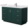 Green / White Cultured Marble Top / Brushed Nickel Hardware