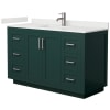 Green / White Quartz Top / Brushed Nickel Hardware