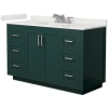 Green / White Quartz Top / Brushed Nickel Hardware