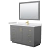 Dark Gray / White Cultured Marble Top / Brushed Gold Hardware