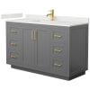 Dark Gray / White Quartz Top / Brushed Gold Hardware