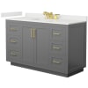 Dark Gray / White Quartz Top / Brushed Gold Hardware