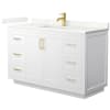 White / Giotto Quartz Top / Brushed Gold Hardware