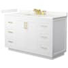 White / Giotto Quartz Top / Brushed Gold Hardware