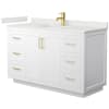 White / White Quartz Top / Brushed Gold Hardware