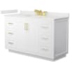 White / White Quartz Top / Brushed Gold Hardware