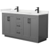 Dark Gray / White Quartz Top / Matte Black Hardware