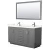 Dark Gray / Giotto Quartz Top / Brushed Nickel Hardware