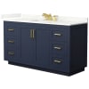 Dark Blue / Giotto Quartz Top / Brushed Gold Hardware