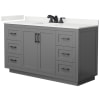 Dark Gray / White Quartz Top / Matte Black Hardware