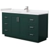 Green / White Cultured Marble Top / Brushed Nickel Hardware