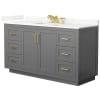 Dark Gray / Giotto Quartz Top / Brushed Gold Hardware