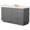 Dark Gray / White Quartz Top / Brushed Gold Hardware