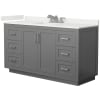 Dark Gray / White Quartz Top / Brushed Nickel Hardware