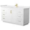 White / White Cultured Marble Top / Brushed Gold Hardware