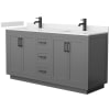 Dark Gray / Carrara Cultured Marble Top / Matte Black Hardware