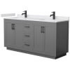 Dark Gray / White Cultured Marble Top / Matte Black Hardware