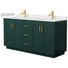 Green / Carrara Cultured Marble Top / Brushed Gold Hardware