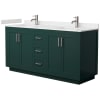 Green / Carrara Cultured Marble Top / Brushed Nickel Hardware