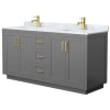 Dark Gray / White Carrara Marble Top / Brushed Gold Hardware