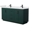 Green / Carrara Cultured Marble Top / Matte Black Hardware