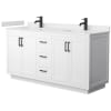 White / Carrara Cultured Marble Top / Matte Black Hardware